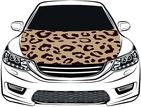 Animal Print Car Hood Cover Flag ,Engine Flag ,3.3X5ft/6X7FT, 100% Polyester Elastic Fabrics Can be Washed Suitable for large SUV and Pickup Trucks