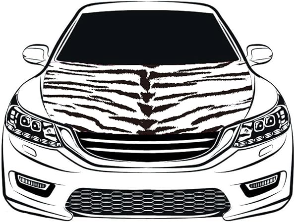 Animal Print Car Hood Cover Flag ,Engine Flag ,3.3X5ft/6X7FT, 100% Polyester Elastic Fabrics Can be Washed Suitable for large SUV and Pickup Trucks