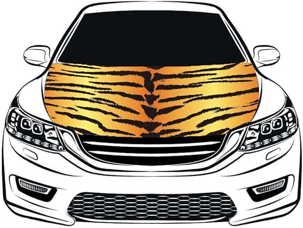 Animal Print Car Hood Cover Flag ,Engine Flag ,3.3X5ft/6X7FT, 100% Polyester Elastic Fabrics Can be Washed Suitable for large SUV and Pickup Trucks