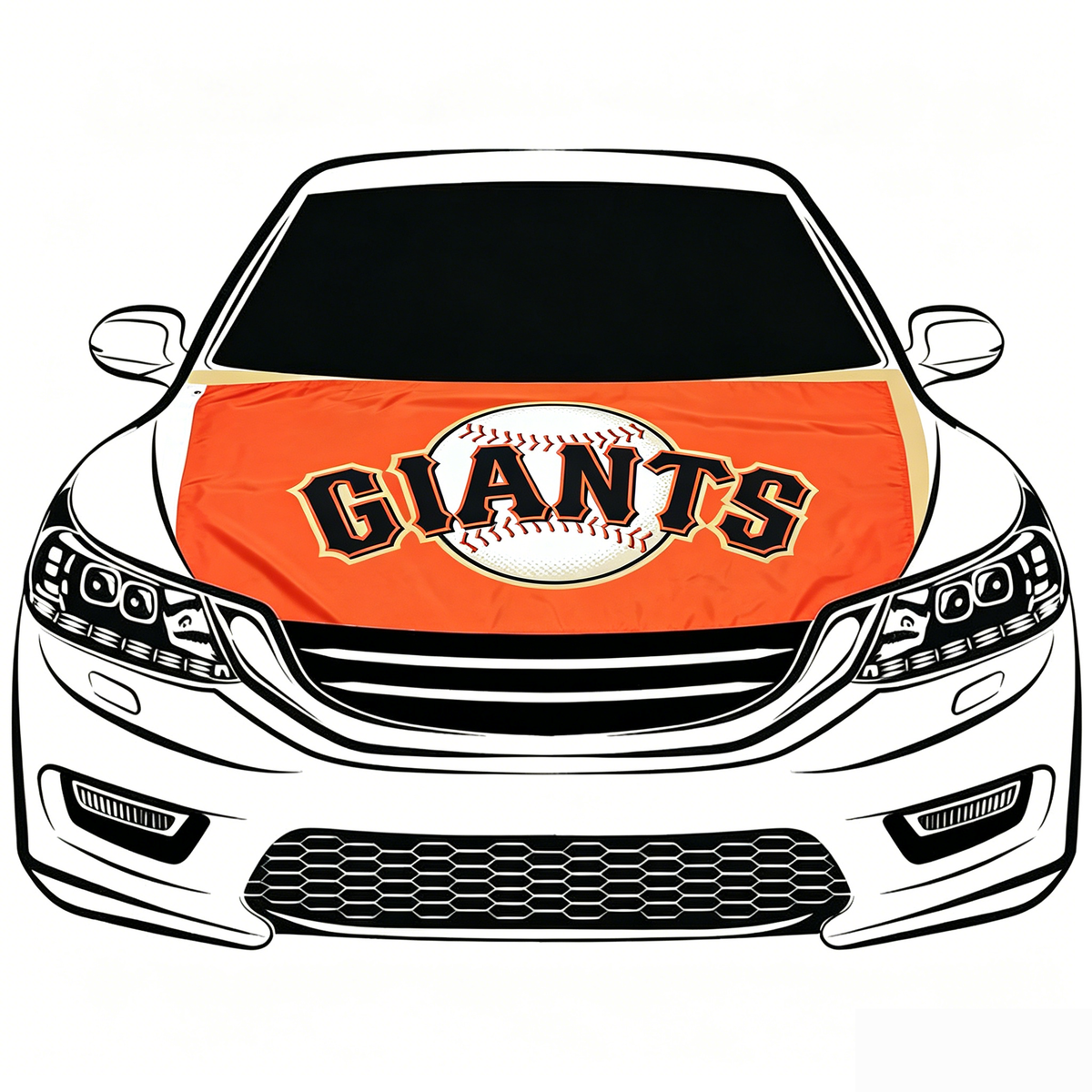 San Francisco Giants Flag-SF giants Car Hood Cover Flag ,MLB  S F Gaints Engine Banner Flag ,4X5ft,/6X7FT  100% Polyester- Elastic Fabrics Can be Washed Suitable for large SUV and Pickup Trucks