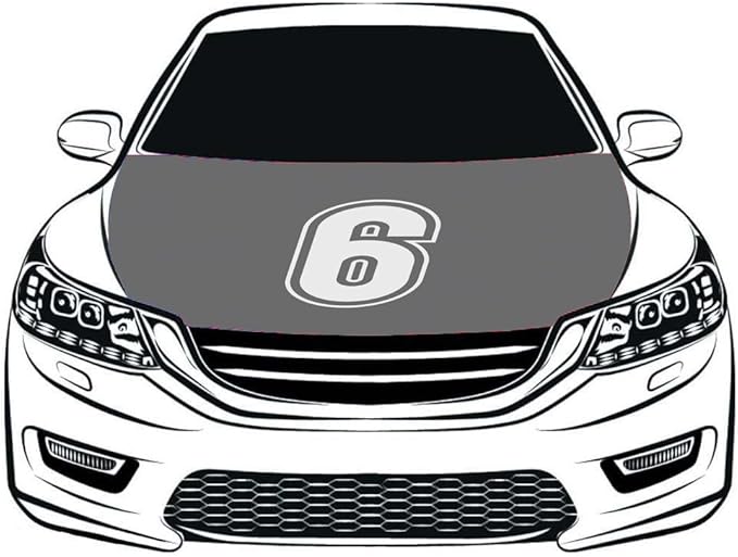 Number Car Hood Cover Flag ,Engine Flag ,3.3X5ft/6X7FT, 100% Polyester Elastic Fabrics Can be Washed Suitable for large SUV and Pickup Trucks