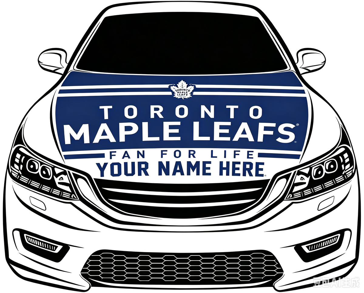 Toronto Maple Leafs Car Hood Cover Flag ,NHL  Toronto Maple Leafs Engine Banner,4X5ft/6X7FT,100% Polyester Elastic Fabrics Can be Washed