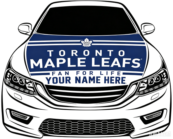 Toronto Maple Leafs Car Hood Cover Flag ,NHL  Toronto Maple Leafs Engine Banner,4X5ft/6X7FT,100% Polyester Elastic Fabrics Can be Washed