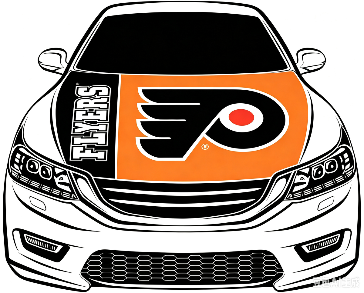 Philadelphia Flyers Car Hood Cover Flag ,NHL Philadelphia Flyers Engine Banner,4X5ft/6X7FT,100% Polyester Elastic Fabrics Can be Washed