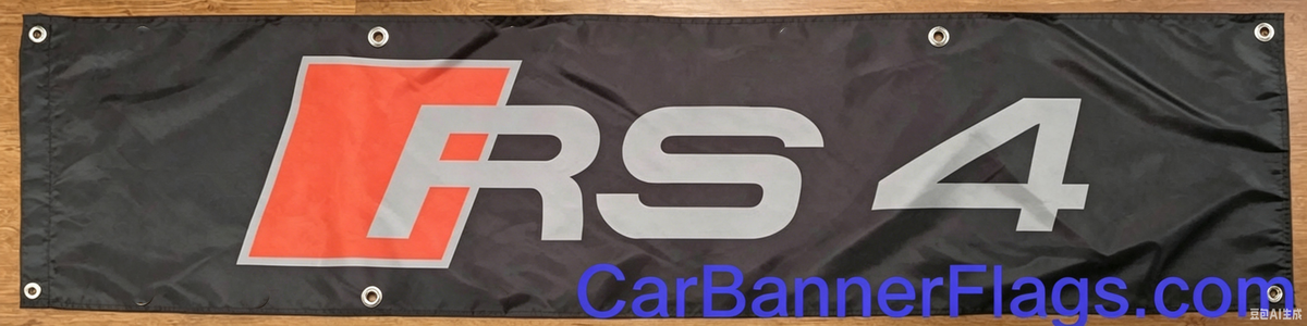Custom Audi RS flag-1.5ft X6ft  Banner-8 eyelets -100% polyester