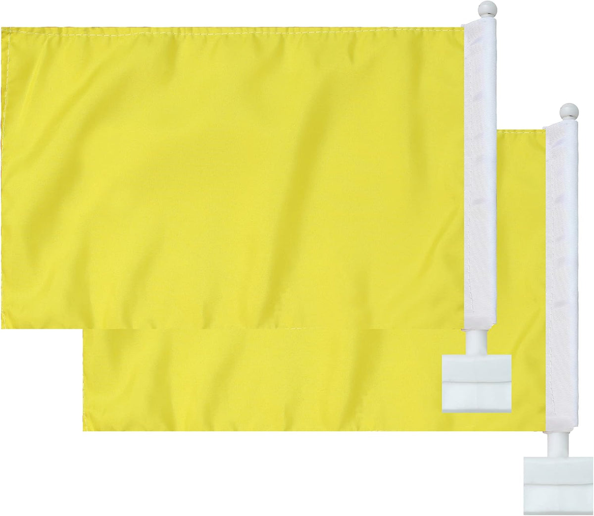 Yellow Color Flag Car Window Flag of Yellow 11X18 Inch(28x46cm) 100% Polyester, Pure yellow flag With Strong White Flagpole