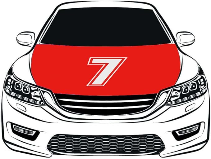 Number Car Hood Cover Flag ,Engine Flag ,3.3X5ft/6X7FT, 100% Polyester Elastic Fabrics Can be Washed Suitable for large SUV and Pickup Trucks