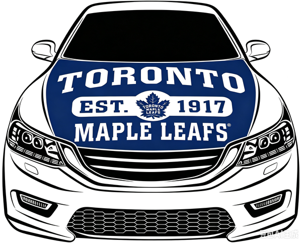 Toronto Maple Leafs Car Hood Cover Flag ,NHL  Toronto Maple Leafs Engine Banner,4X5ft/6X7FT,100% Polyester Elastic Fabrics Can be Washed