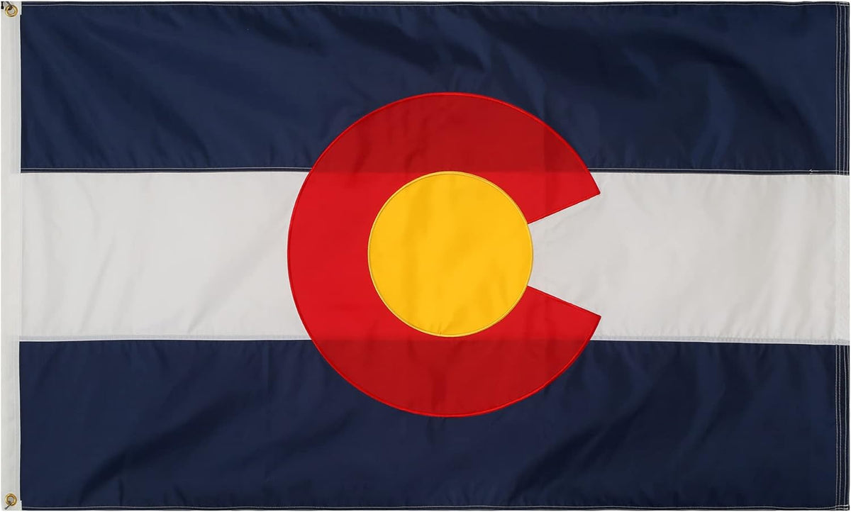 Colorado State Flag Car Window Flag of Colorado 11X18 Inch(28x46cm) 100% Polyester, Strong White Flagpole