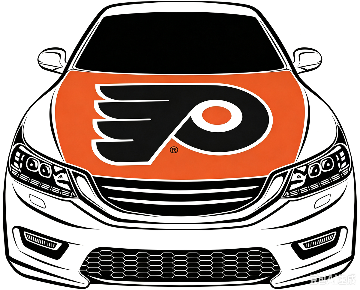 Philadelphia Flyers Car Hood Cover Flag ,NHL Philadelphia Flyers Engine Banner,4X5ft/6X7FT,100% Polyester Elastic Fabrics Can be Washed