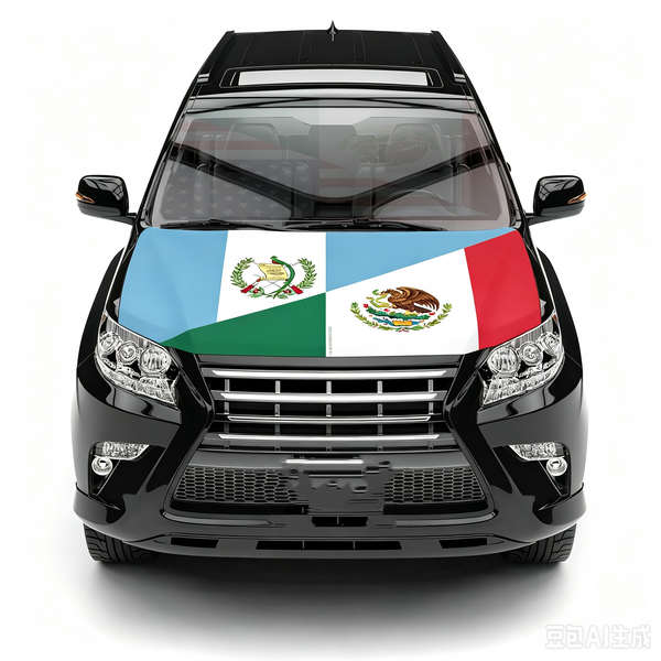 Guatemala & Mexico Flag, Guatemala Car Hood Cover Flag ,  Mexico National Engine Banner,4X5ft/6X7FT,100% Polyester Elastic Fabrics Can be Washed