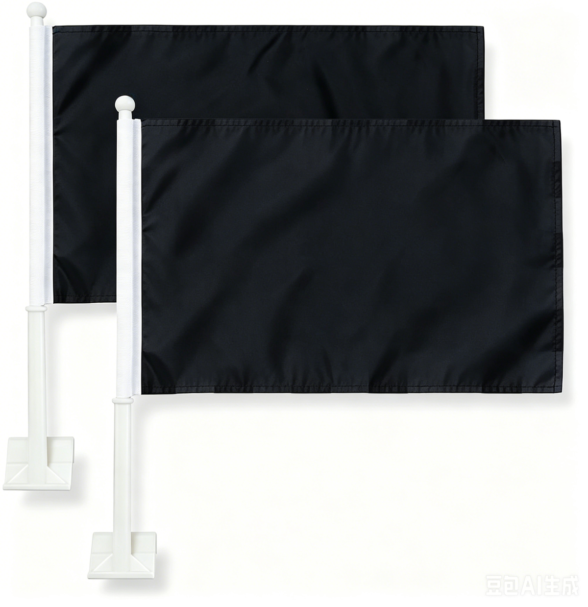 Color Black Flag Car Window Flag of Black Solid color flag 11X18 Inch(28x46cm) 100% Polyester, Strong White Flagpole