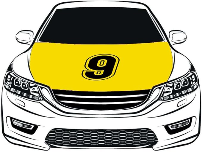 Number Car Hood Cover Flag ,Engine Flag ,3.3X5ft/6X7FT, 100% Polyester Elastic Fabrics Can be Washed Suitable for large SUV and Pickup Trucks