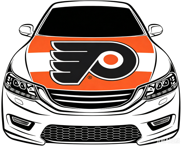 Philadelphia Flyers Car Hood Cover Flag ,NHL Philadelphia Flyers Engine Banner,4X5ft/6X7FT,100% Polyester Elastic Fabrics Can be Washed