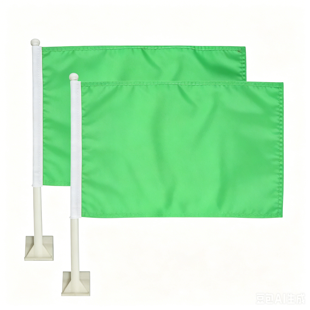 Pure Green Color flag Car Window Flag of Green 11X18 Inch(28x46cm) 100% Polyester, Strong White Flagpole