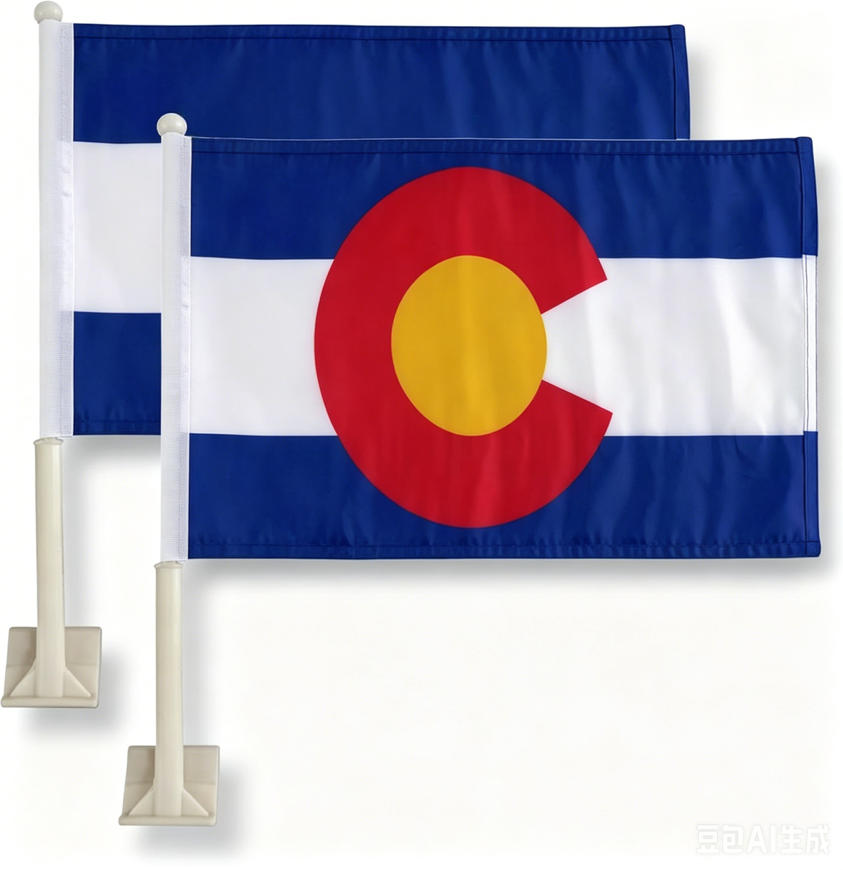 Colorado State Flag Car Window Flag of Colorado 11X18 Inch(28x46cm) 100% Polyester, Strong White Flagpole