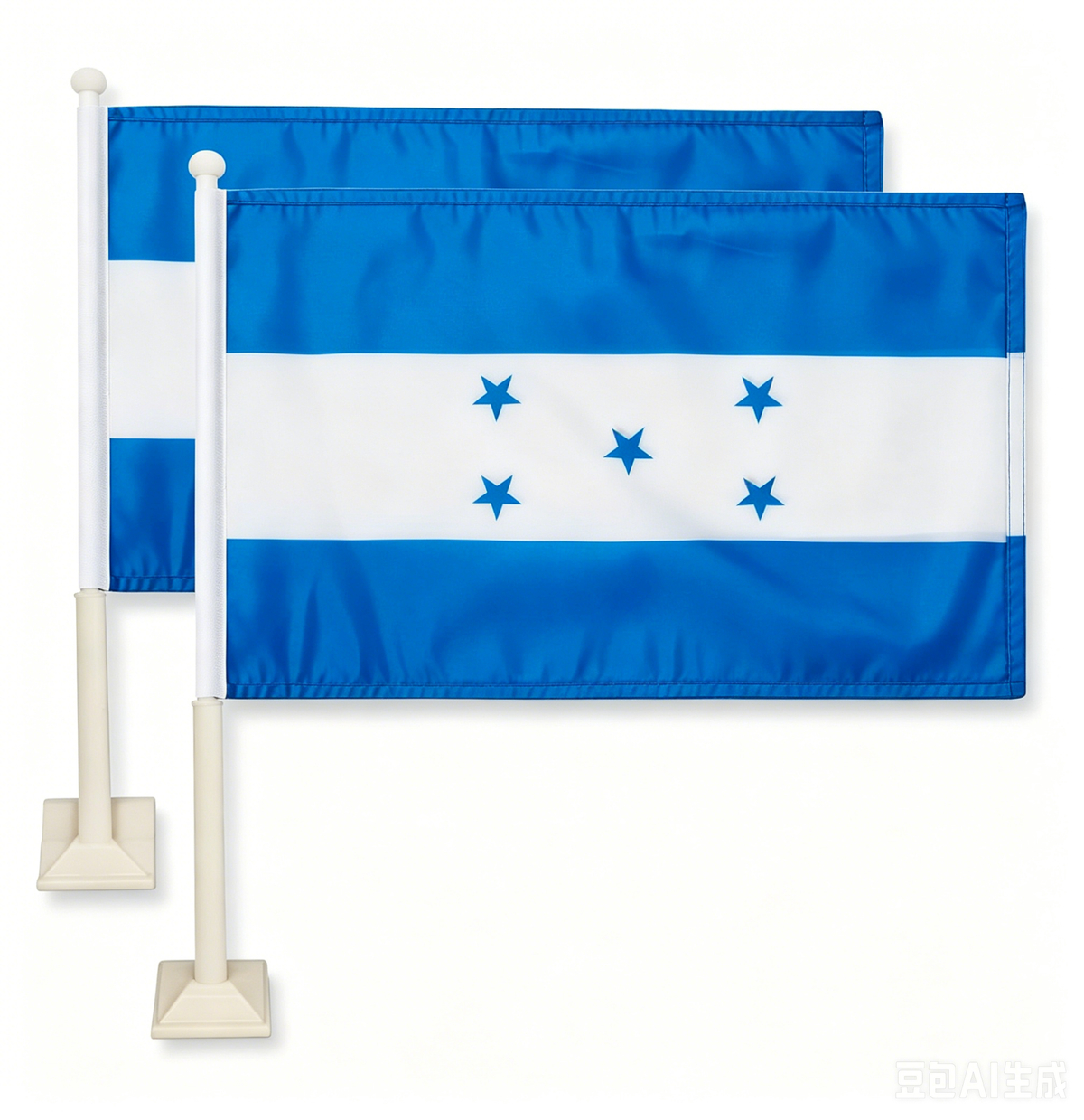 Flag of Honduras Car Window Flag of Honduras 11X18 Inch(28x46cm) 100% Polyester, With Strong White Flagpole