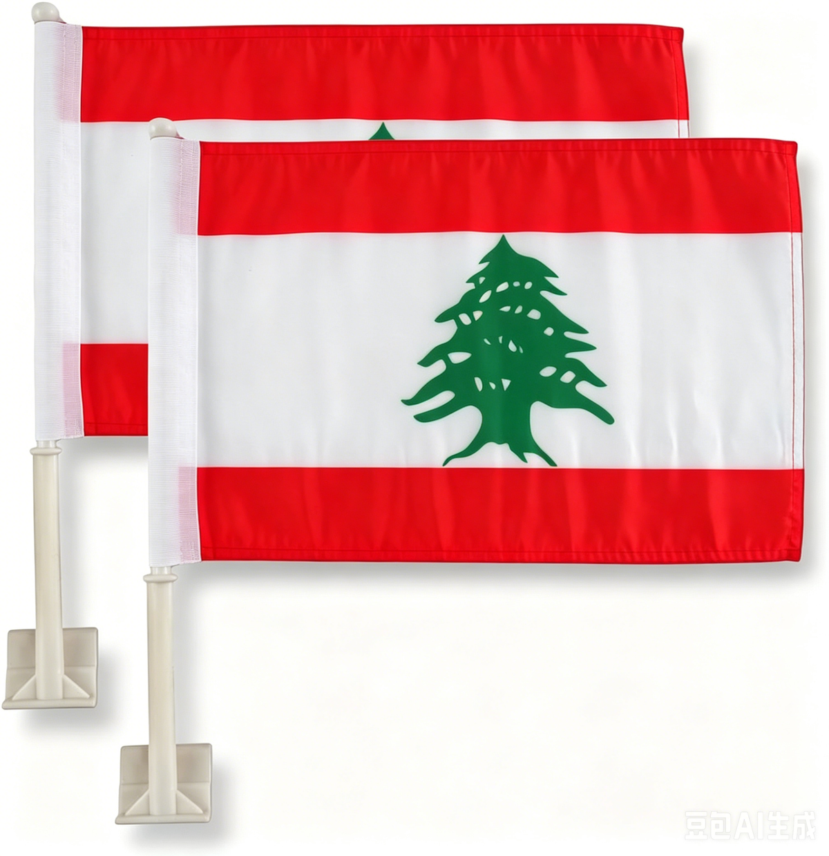 Lebanese flag Car Window Flag of Lebanon 11X18 Inch(28x46cm) 100% Polyester, Strong White Flagpole