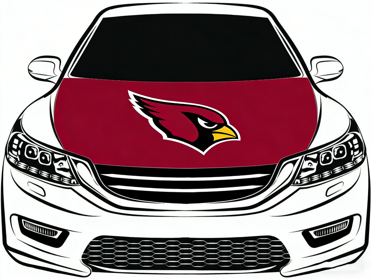 Arizona Cardinals car hood cover flag NFL 4X5ft,/6X7FT 100% Polyester Elastic Fabrics Can be Washed Flag
