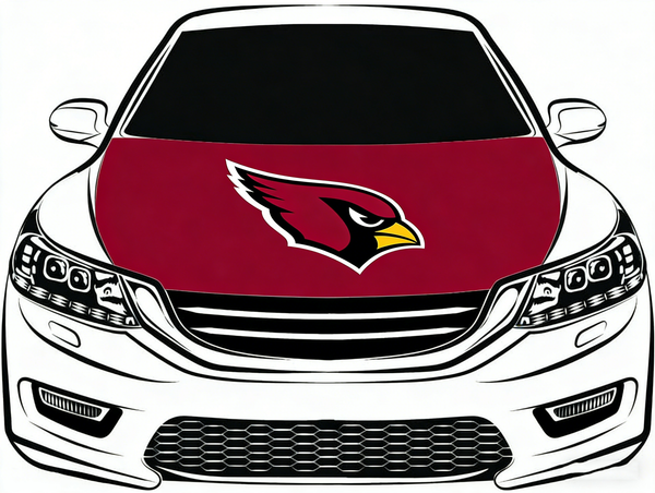 Arizona Cardinals car hood cover flag NFL 4X5ft,/6X7FT 100% Polyester Elastic Fabrics Can be Washed Flag