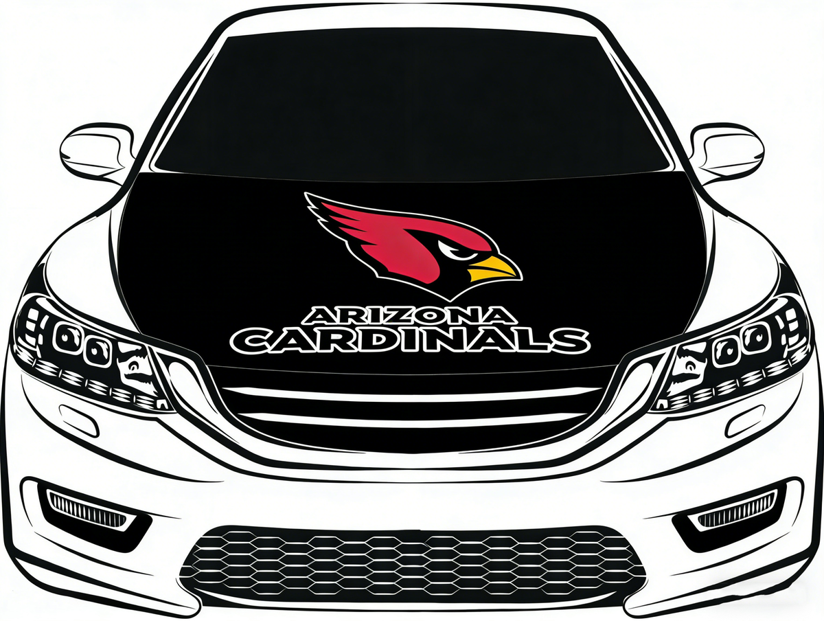 Arizona Cardinals car hood cover flag NFL 4X5ft,/6X7FT 100% Polyester Elastic Fabrics Can be Washed Flag