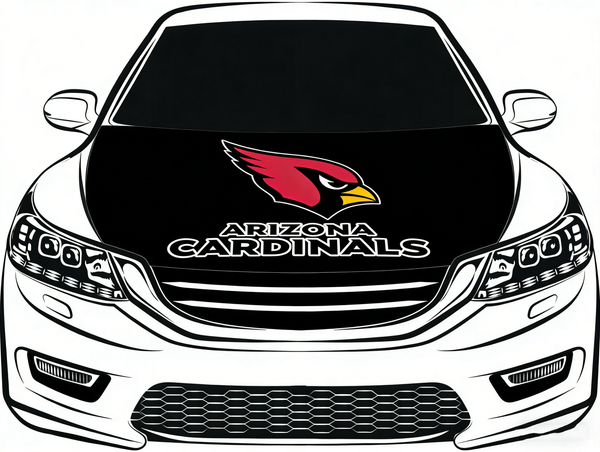 Arizona Cardinals car hood cover flag NFL 4X5ft,/6X7FT 100% Polyester Elastic Fabrics Can be Washed Flag