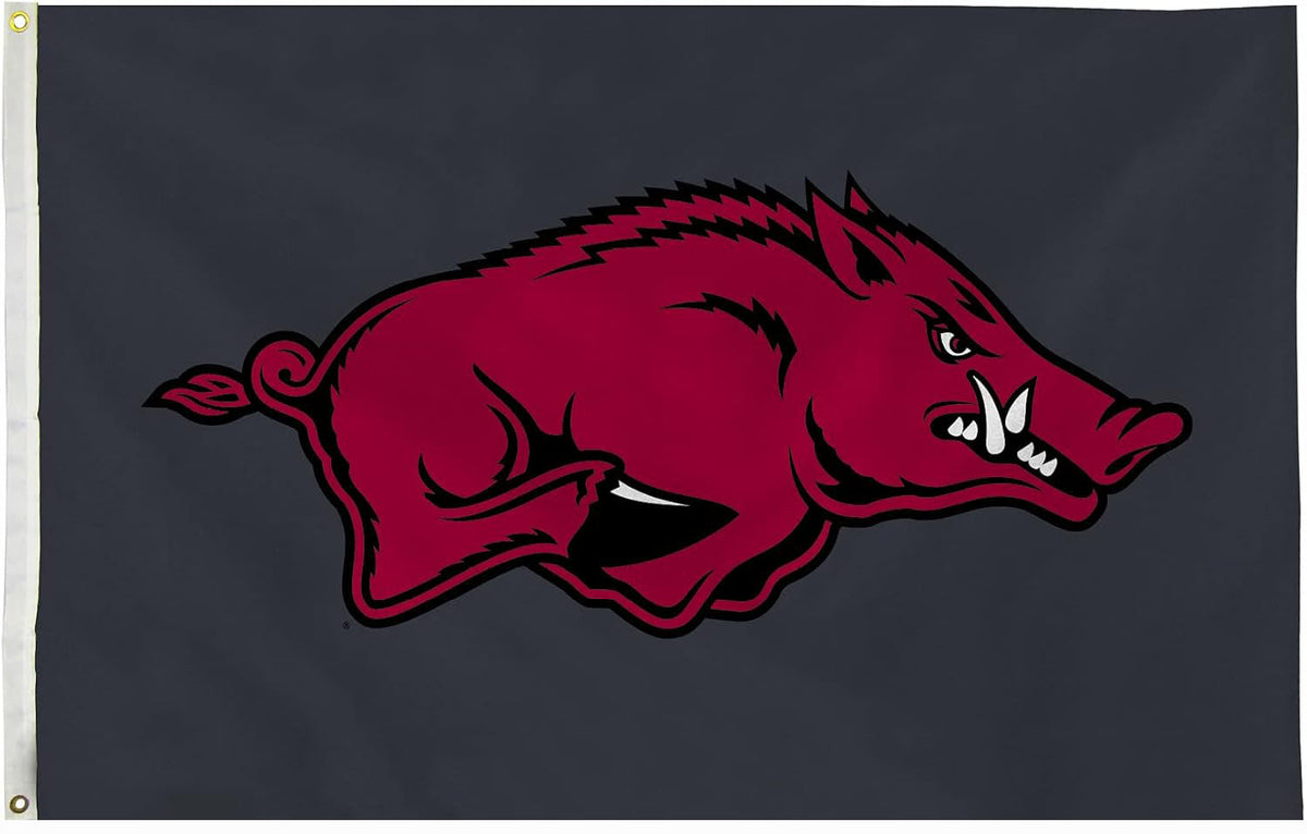 Arkansas Razorbacks Flag- 3x5 ft U of A Hogs Wooo Pig Sooie Banners-NCAA University of Arkansas UA Flag-100% Polyester- One sided / Double sided