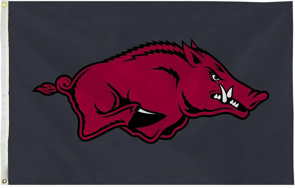 Arkansas Razorbacks Flag- 3x5 ft U of A Hogs Wooo Pig Sooie Banners-NCAA University of Arkansas UA Flag-100% Polyester- One sided / Double sided