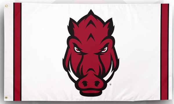Arkansas Razorbacks Flag- 3x5 ft U of A Hogs Wooo Pig Sooie Banners-NCAA University of Arkansas UA Flag-100% Polyester- One sided / Double sided