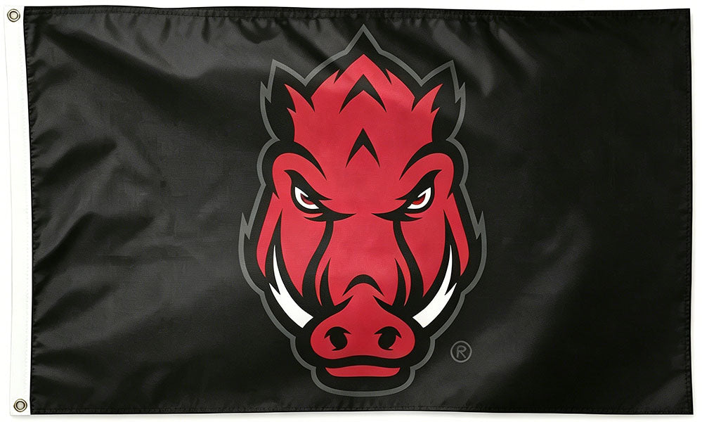 Arkansas Razorbacks Flag- 3x5 ft U of A Hogs Wooo Pig Sooie Banners-NCAA University of Arkansas UA Flag-100% Polyester- One sided / Double sided
