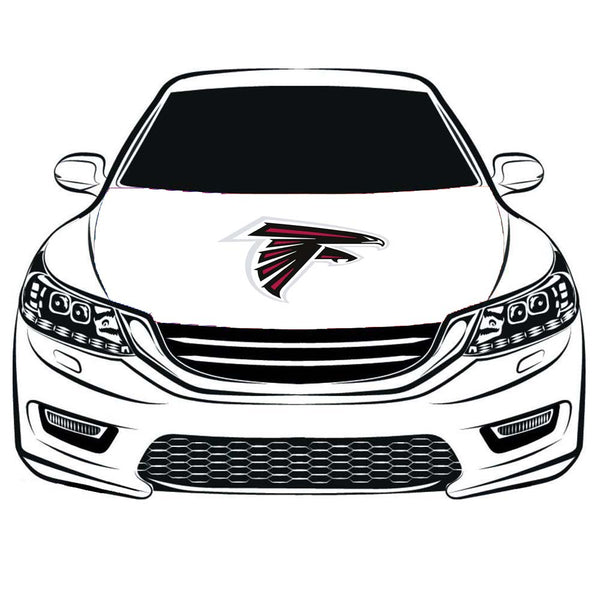 Atlanta Falcons Car Hood Cover Flag ,NFL Engine Banner Flag of Atlanta Falcons ,3.3X5ft, 100% Polyester Elastic Fabrics Can be Washed Suitable for large SUV and Pickup Trucks