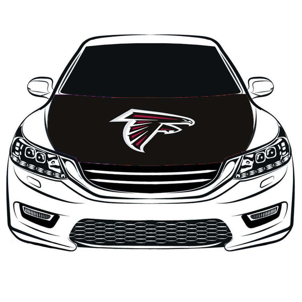 Atlanta Falcons Car Hood Cover Flag ,NFL Engine Banner Flag of Atlanta Falcons ,3.3X5ft, 100% Polyester Elastic Fabrics Can be Washed Suitable for large SUV and Pickup Trucks