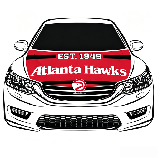Atlanta Hawks Flag Car Hood Cover Flag , NBA Engine Banner,4X5ft,/6X7FT100% Polyester Elastic Fabrics Can be Washed