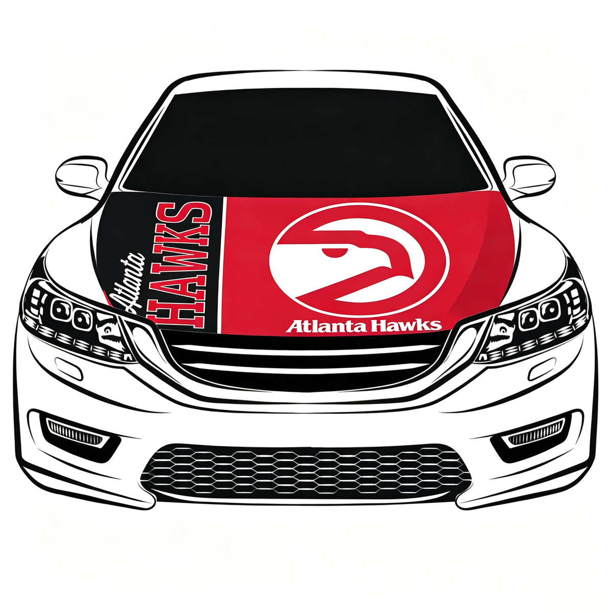 Atlanta Hawks Flag Car Hood Cover Flag , NBA Engine Banner,4X5ft,/6X7FT100% Polyester Elastic Fabrics Can be Washed