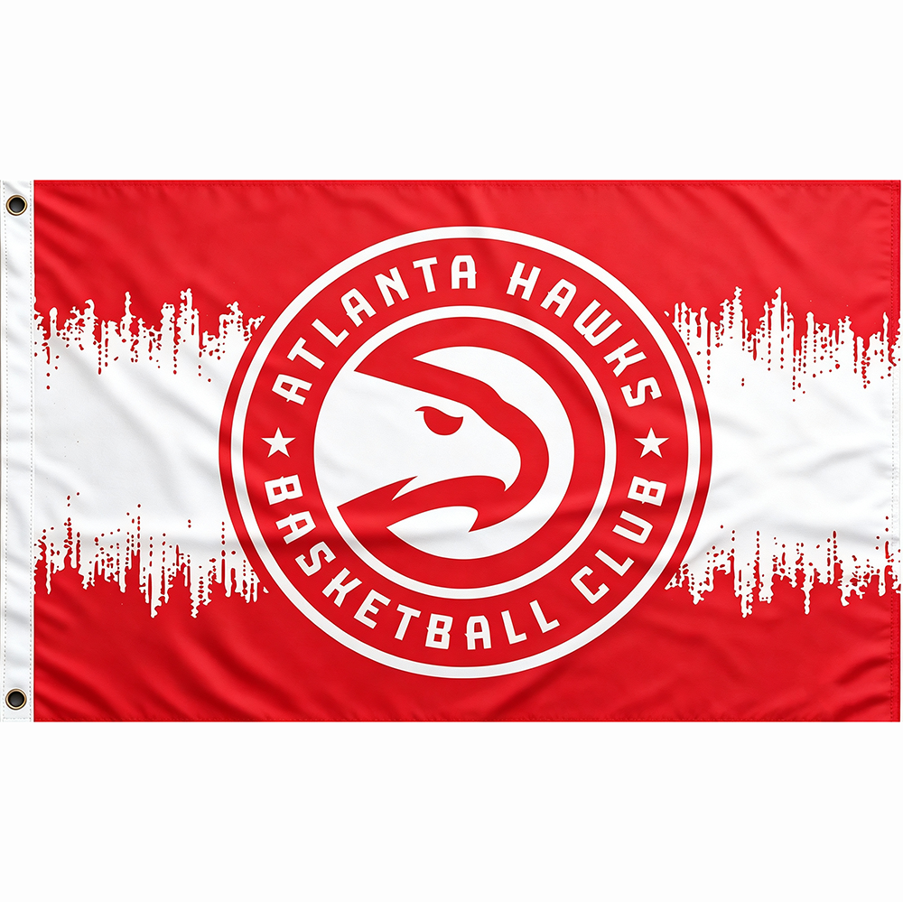 Atlanta Hawks Flag-NBA 3x5 FT atl hawks Basketball Banner-100% polyester-One sided / double sided