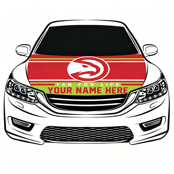 Atlanta Hawks Flag Car Hood Cover Flag , NBA Engine Banner,4X5ft,/6X7FT100% Polyester Elastic Fabrics Can be Washed