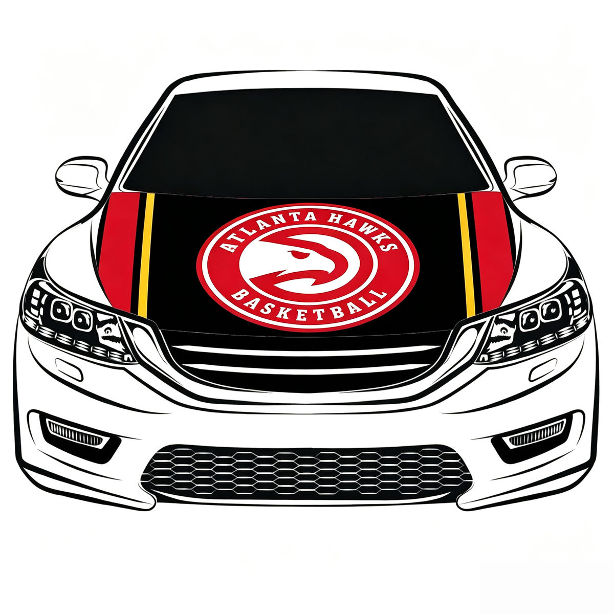 Atlanta Hawks Flag Car Hood Cover Flag , NBA Engine Banner,4X5ft,/6X7FT100% Polyester Elastic Fabrics Can be Washed