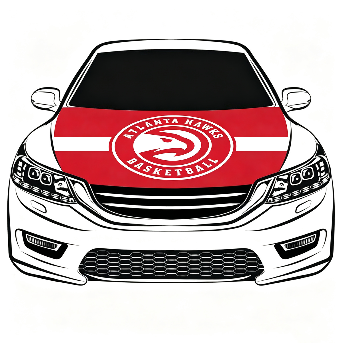 Atlanta Hawks Flag Car Hood Cover Flag , NBA Engine Banner,4X5ft,/6X7FT100% Polyester Elastic Fabrics Can be Washed