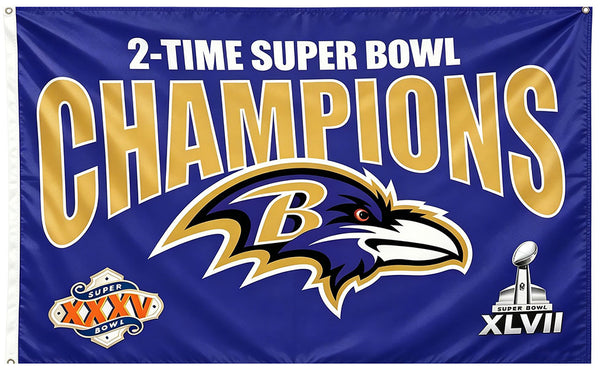 Baltimore Ravens Flag-3x5FT NFL Banner-100% polyester-gloves-champions-super bowl
