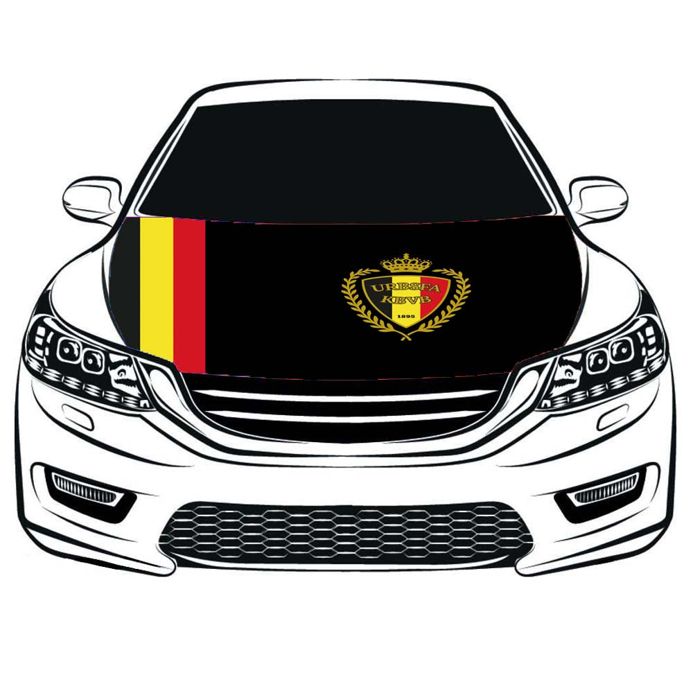 Flag Belgium National Team ,Belgium National Football Team Car Hood Cover Banner ,Engine Flag,3.3X5ft/6X7FT,100% Polyester Elastic Fabrics Can be Washed