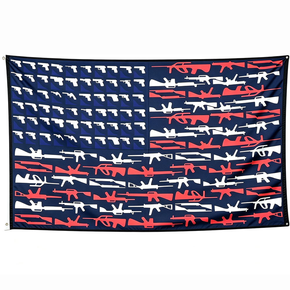Black Guns Matter Flag -Black Guns Super Poly 3x5 ft Banner -100% polyester-2 Metal Grommets-One sided /Two sided