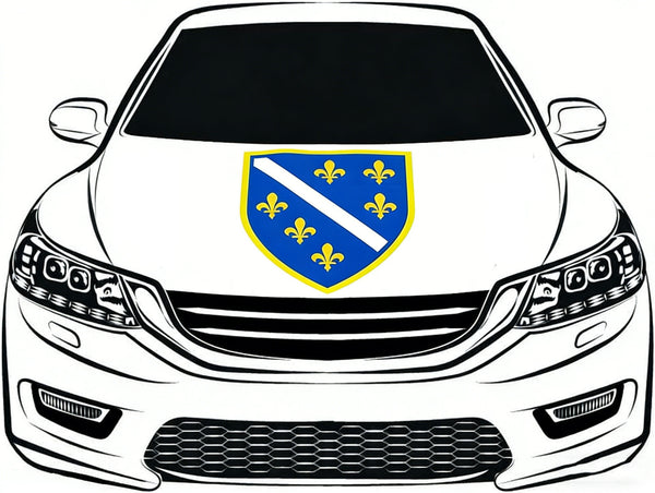 Bosnia and Herzegovina Car Hood Cover Flag ,1992-1998 Flag Banner ,4X5ft,/6X7FT100% Polyester Elastic Fabrics Can be Washed