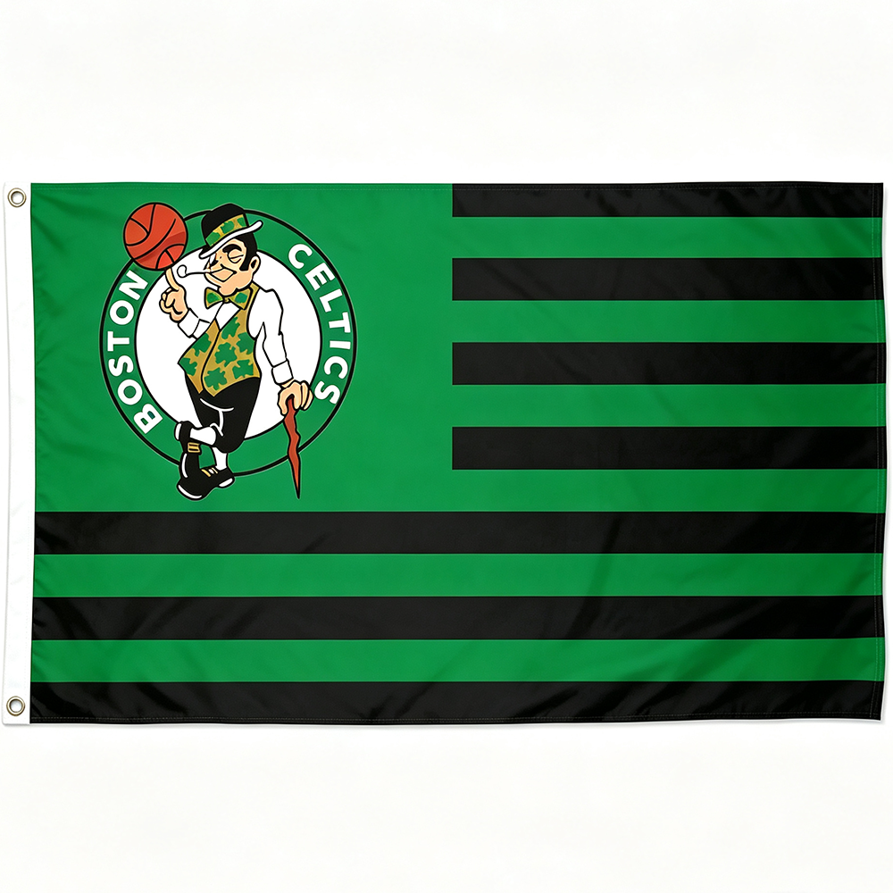 Boston Celtics Flag-NBA 3x5 FT Boston Celtics Basketball Banner-100% polyester-One sided / double sided