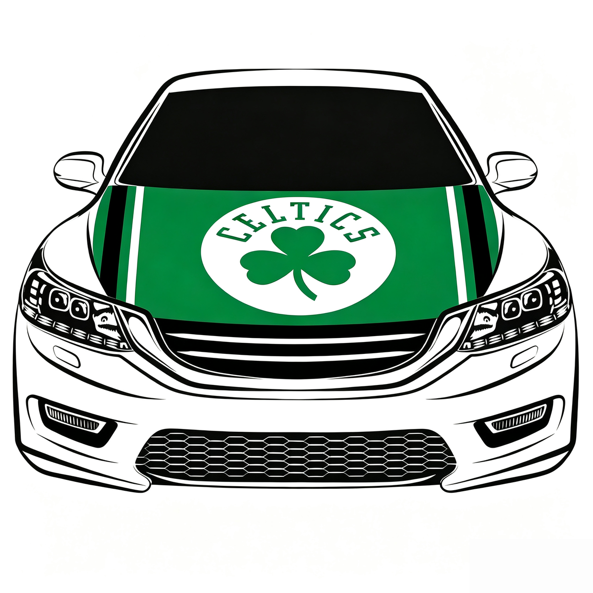 Boston Celtics Flag Car Hood Cover Flag , NBA Engine Banner,4X5ft,/6X7FT100% Polyester Elastic Fabrics Can be Washed