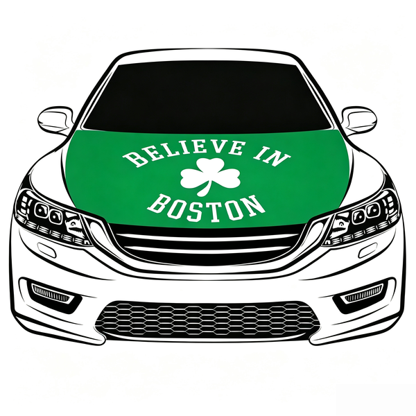 Boston Celtics Flag Car Hood Cover Flag , NBA Engine Banner,4X5ft,/6X7FT100% Polyester Elastic Fabrics Can be Washed
