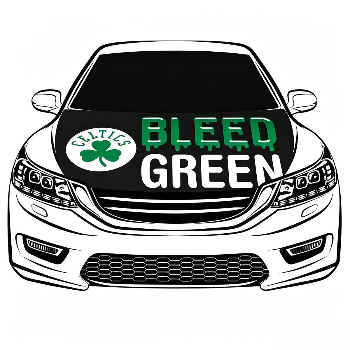 Boston Celtics Flag Car Hood Cover Flag , NBA Engine Banner,4X5ft,/6X7FT100% Polyester Elastic Fabrics Can be Washed