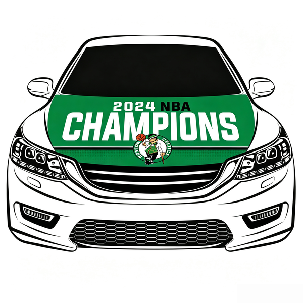 Boston Celtics Car Hood Cover Flag , NBA Engine Banner,4X5ft,/6X7FT100% Polyester Elastic Fabrics Can be Washed