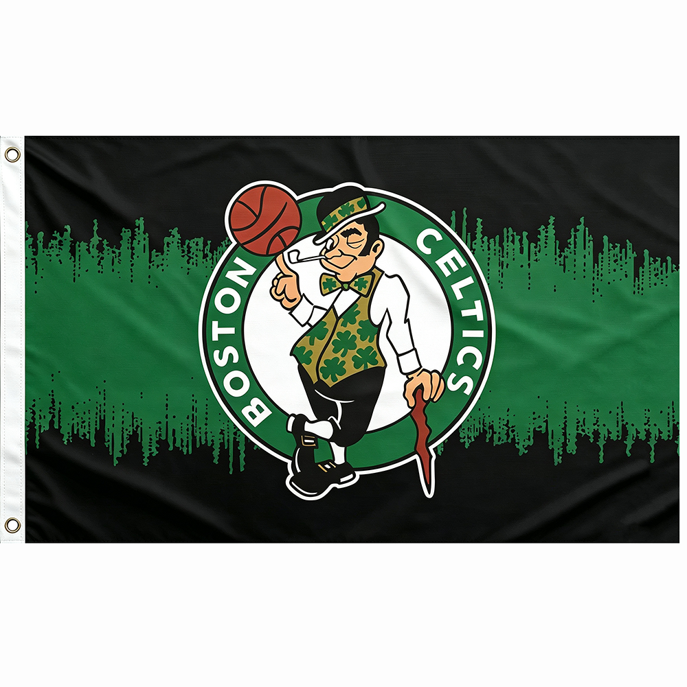 Boston Celtics Flag-NBA 3x5 FT Boston Celtics Basketball Banner-100% polyester-One sided / double sided
