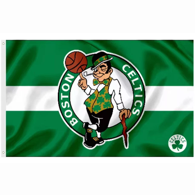 Boston Celtics Flag-NBA 3x5 FT Boston Celtics Basketball Banner-100% polyester-One sided / double sided