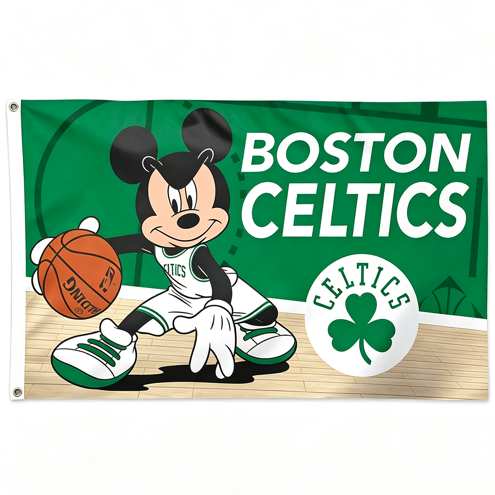 Boston Celtics Flag-NBA 3x5 FT Boston Celtics Basketball Banner-100% polyester-One sided / double sided